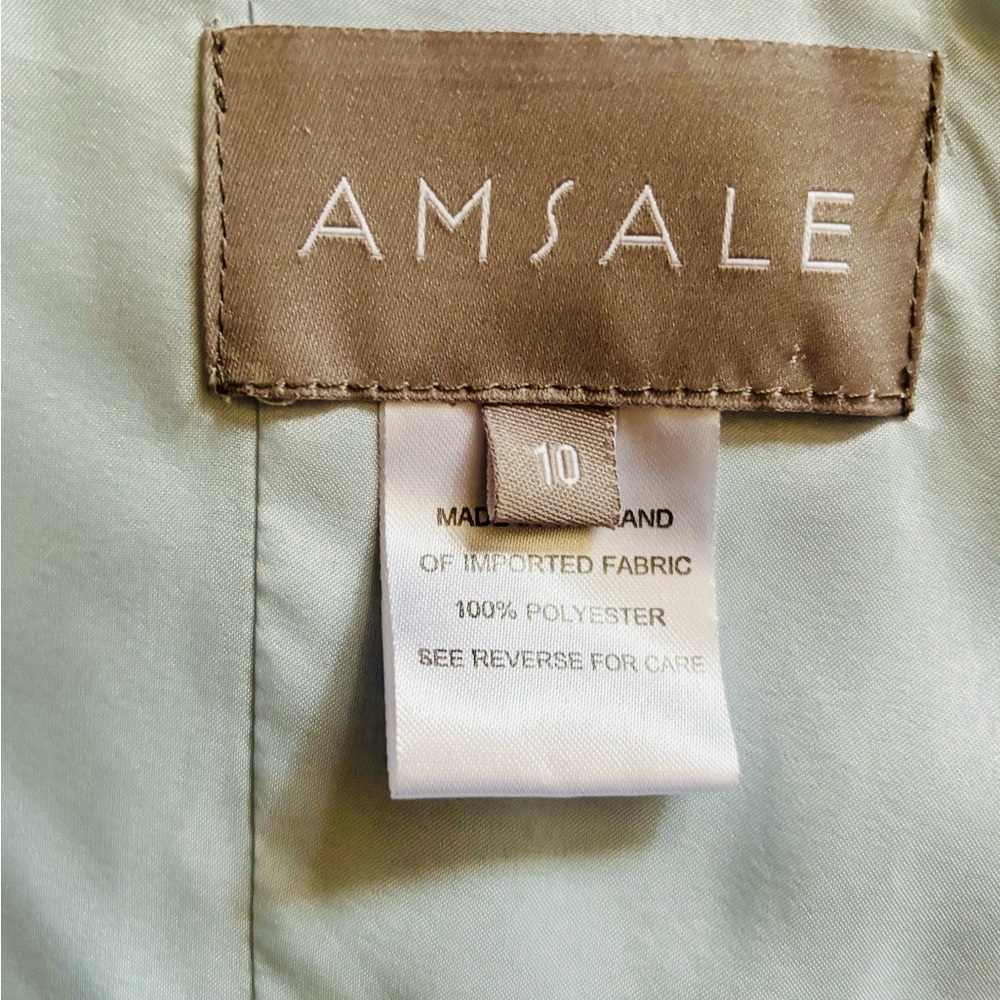 Amsale Bridesmaid Gracia Sz 10 Ice Blue Maxi Wrap Formal Dress - Picture 10 of 14